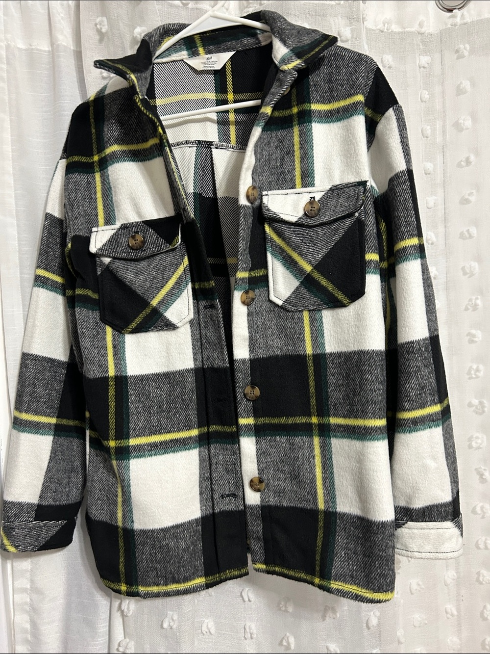 H&M Plaid Button-Front Shacket